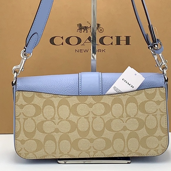 COACH Georgie Shoulder Bag In Signat Canvas COLOR
Silver/Light Khaki/Marble Blue - Picture 10 of 16